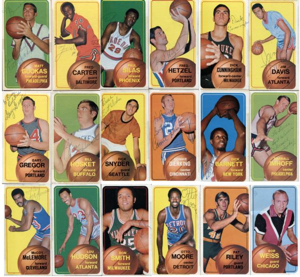 Collection of 18 Signed 1970-71 Topps Tall Boys Basketball Cards – Loaded Deceased